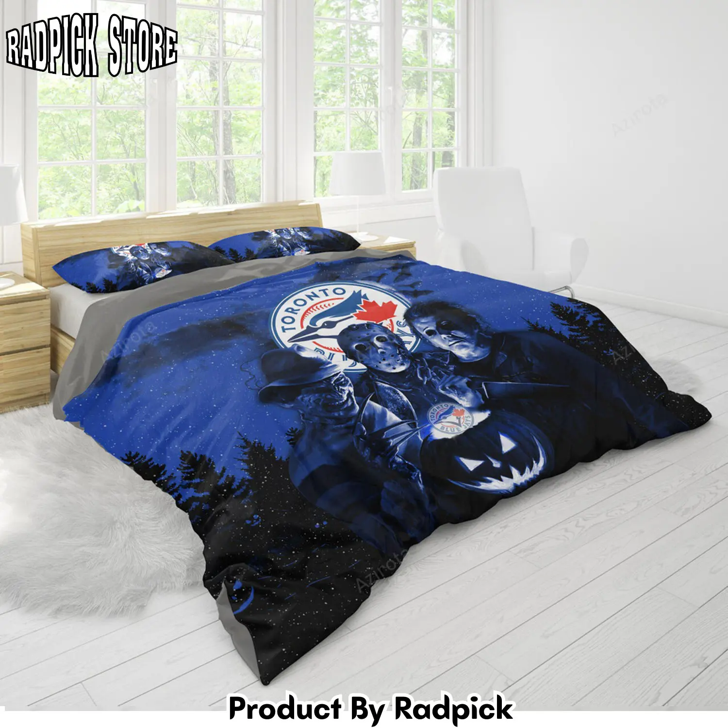 Radpick toronto blue jays freddy krueger jason voorhees michael myers halloween bedding set rp327675